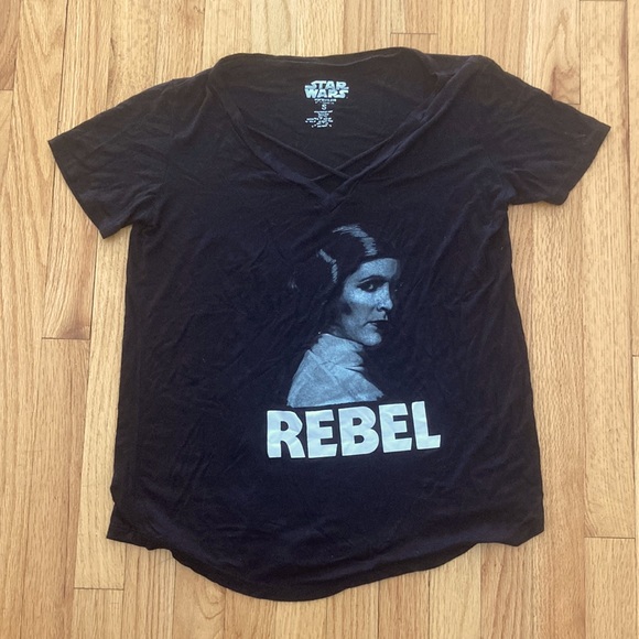 T-shirt Star Wars Princesse Leia Rebel Rebel - Unisex Blanc/noir, Coton, Fait Main UK
